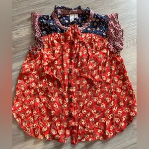 MEADOW RUE BY ATHROPOLOGIE FLORAL BLOUSE